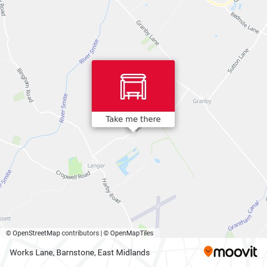 Works Lane, Barnstone map