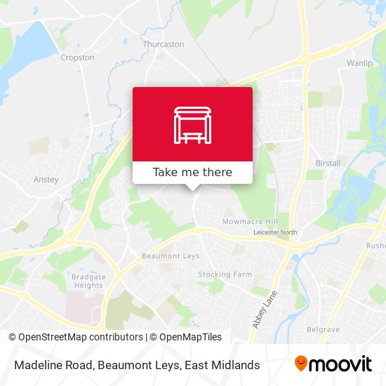 Madeline Road, Beaumont Leys map