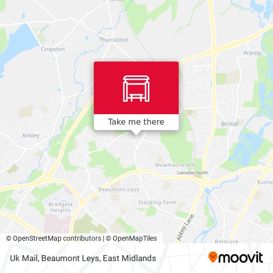 Uk Mail, Beaumont Leys map