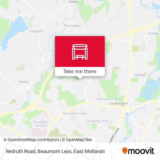 Redruth Road, Beaumont Leys map