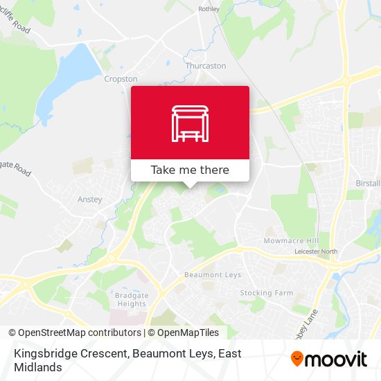 Kingsbridge Crescent, Beaumont Leys map