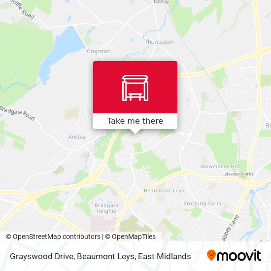 Grayswood Drive, Beaumont Leys map