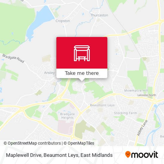 Maplewell Drive, Beaumont Leys map