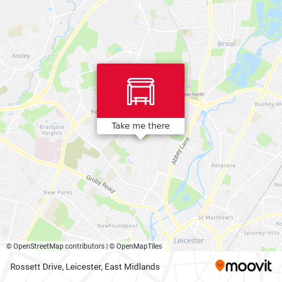 Rossett Drive, Leicester map