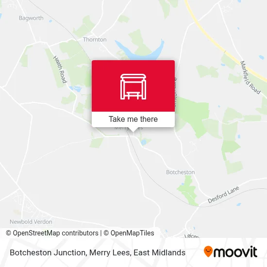 Botcheston Junction, Merry Lees map