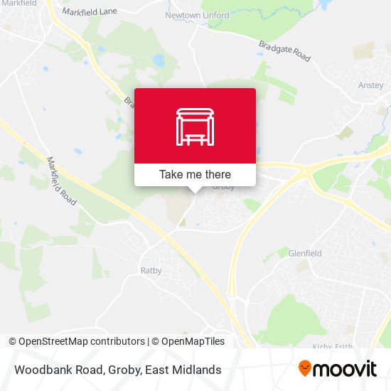 Woodbank Road, Groby map