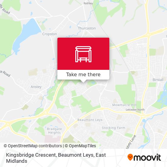 Kingsbridge Crescent, Beaumont Leys map