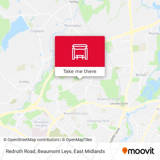 Redruth Road, Beaumont Leys map