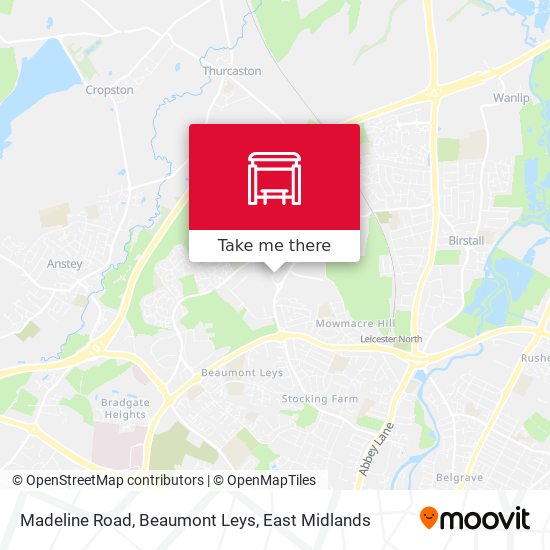 Madeline Road, Beaumont Leys map