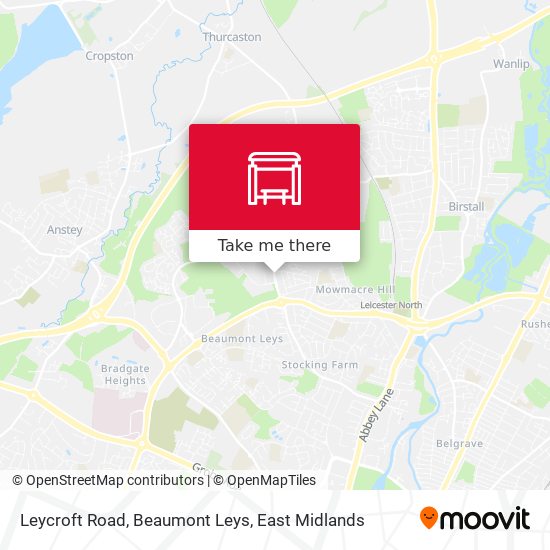 Leycroft Road, Beaumont Leys map