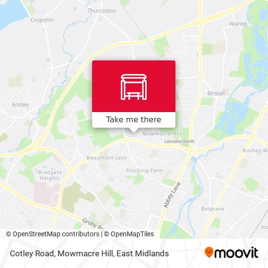 Cotley Road, Mowmacre Hill map
