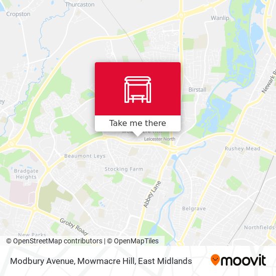 Modbury Avenue, Mowmacre Hill map