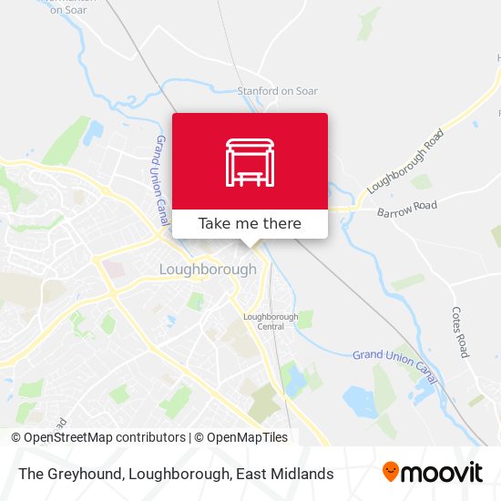 The Greyhound, Loughborough map