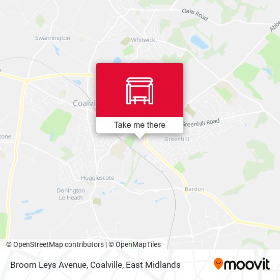 Broom Leys Avenue, Coalville map