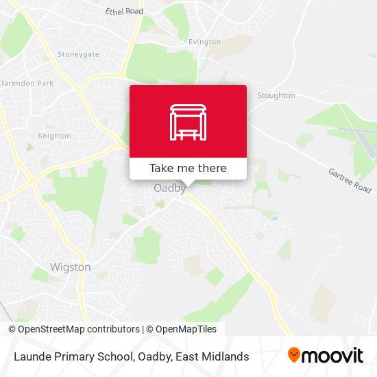 Launde Primary School, Oadby map