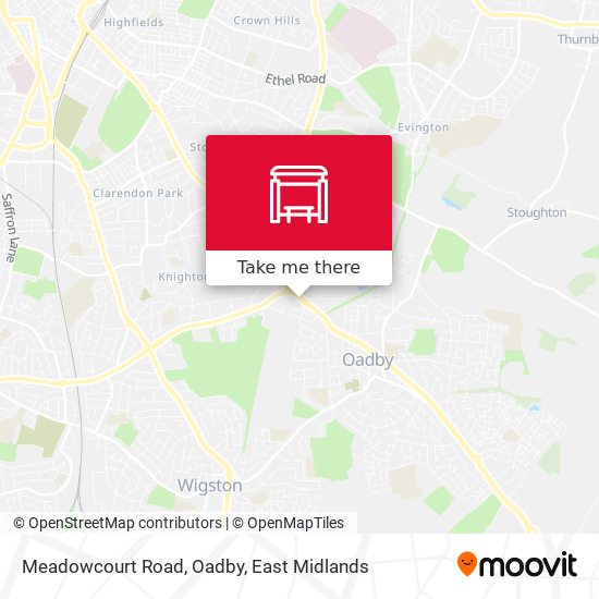 Meadowcourt Road, Oadby map