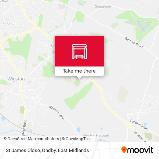 St James Close, Oadby map
