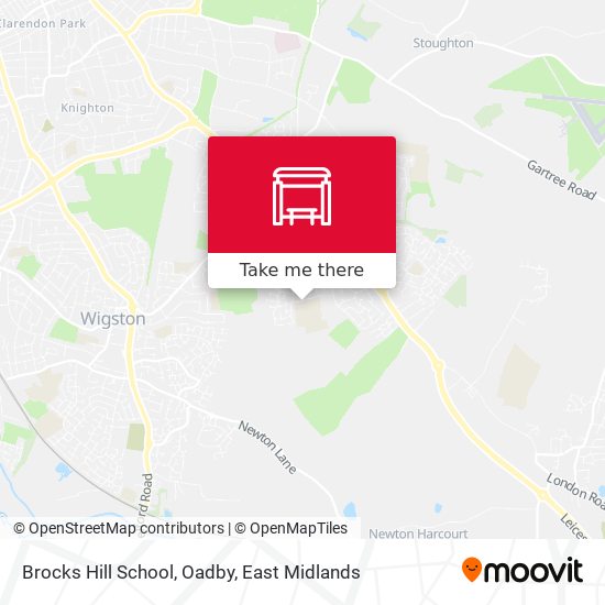 Brocks Hill School, Oadby map