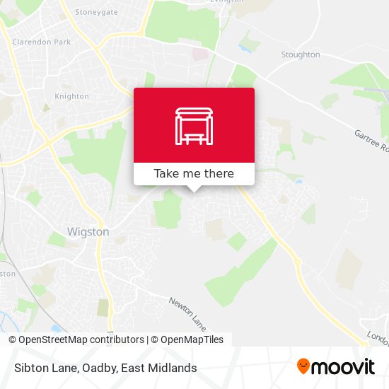 Sibton Lane, Oadby map