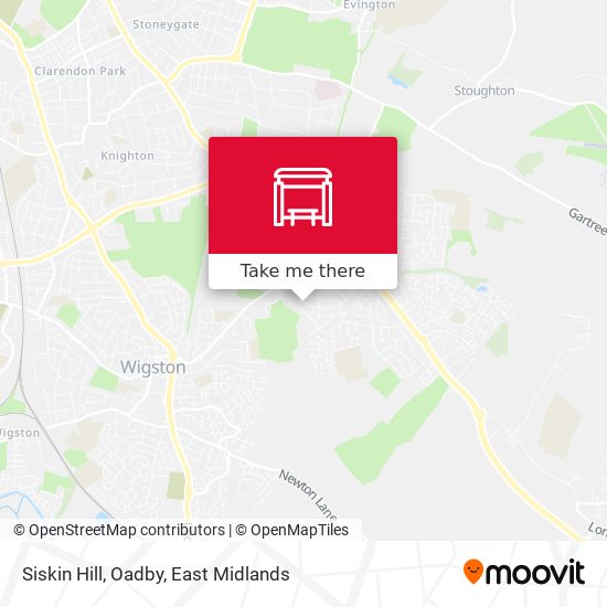 Siskin Hill, Oadby map