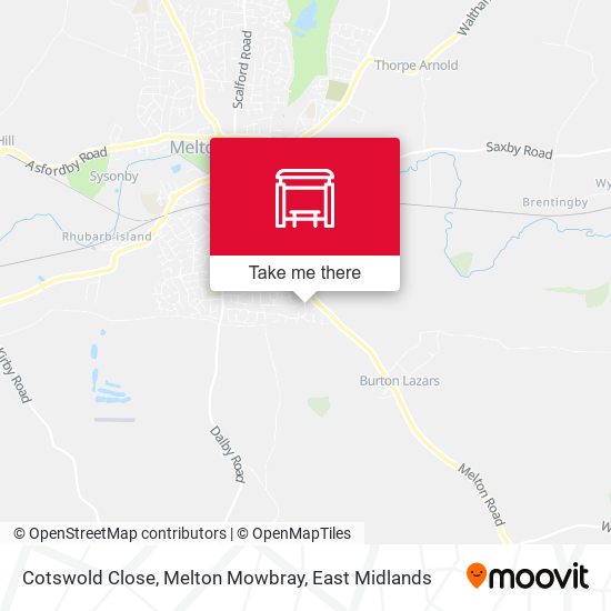 Cotswold Close, Melton Mowbray map