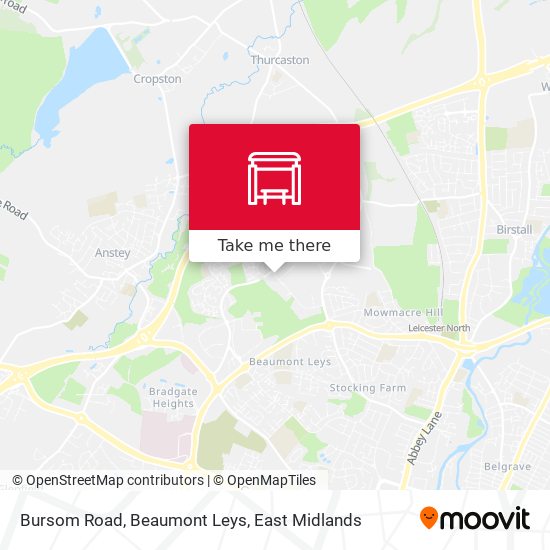 Bursom Road, Beaumont Leys map