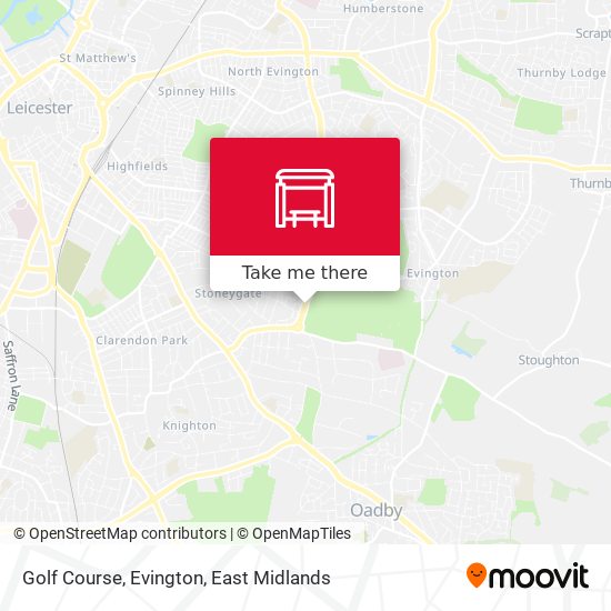 Golf Course, Evington map
