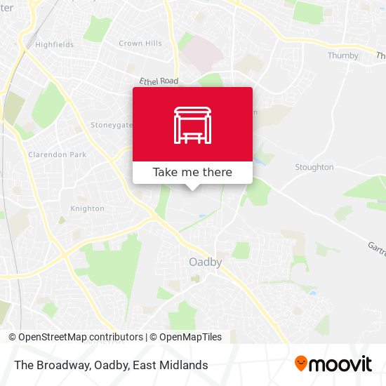 The Broadway, Oadby map