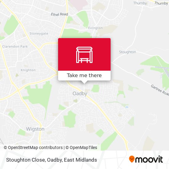 Stoughton Close, Oadby map