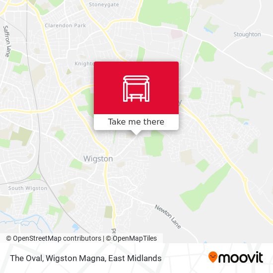 The Oval, Wigston Magna map