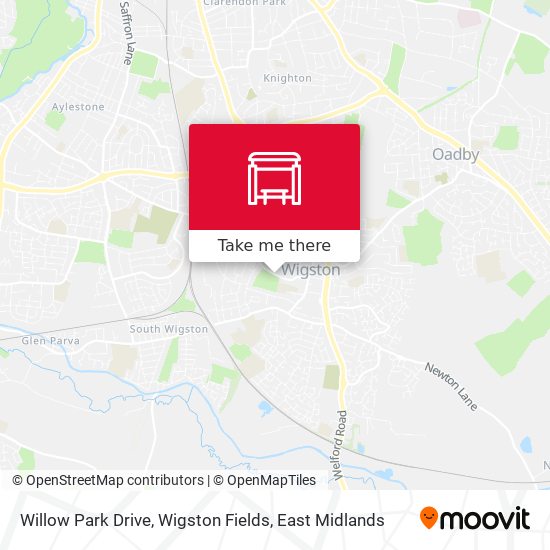 Willow Park Drive, Wigston Fields map