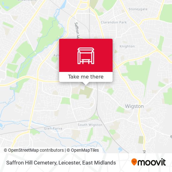 Saffron Hill Cemetery, Leicester map