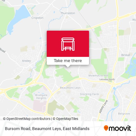 Bursom Road, Beaumont Leys map