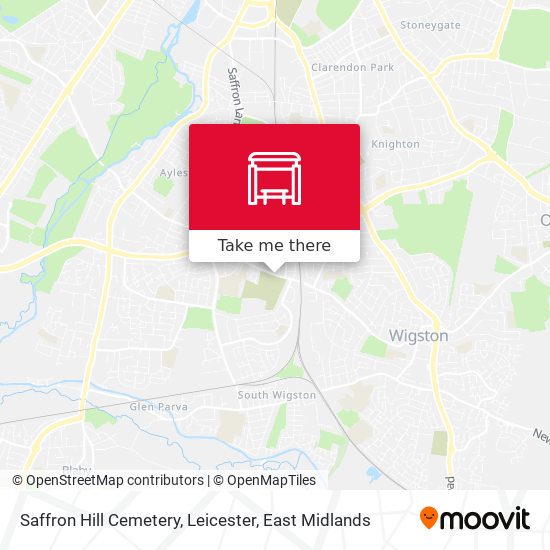 Saffron Hill Cemetery, Leicester map