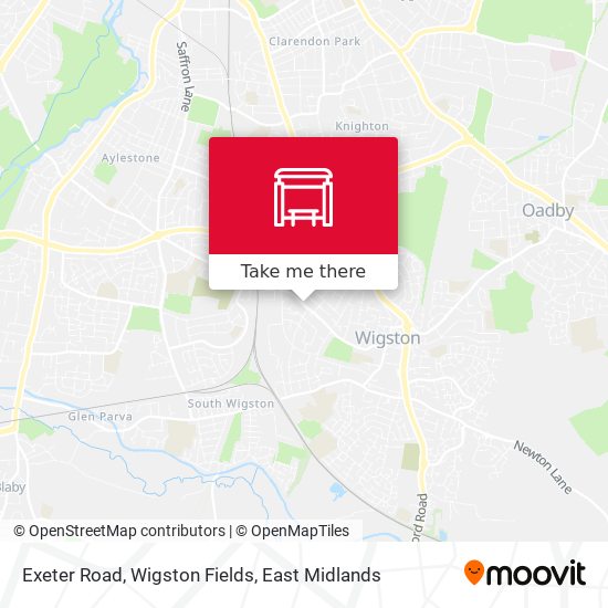 Exeter Road, Wigston Fields map