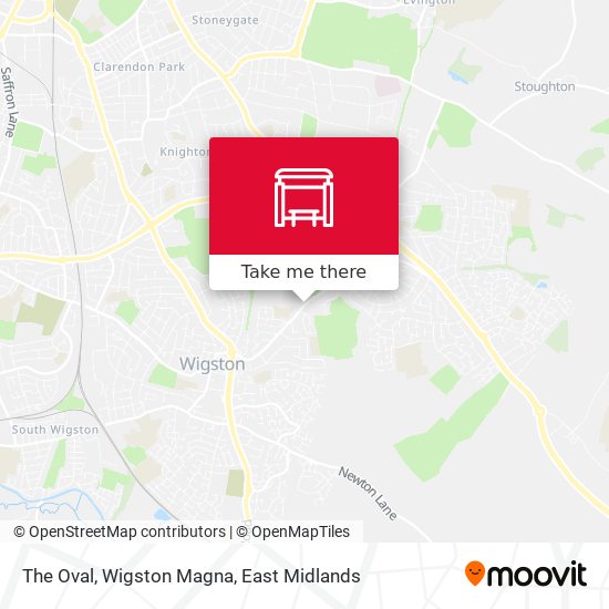 The Oval, Wigston Magna map