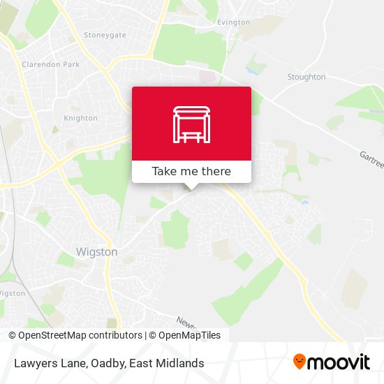 Lawyers Lane, Oadby map