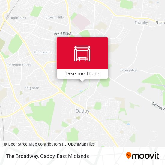 The Broadway, Oadby map