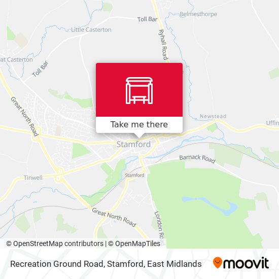 Recreation Ground Road, Stamford map