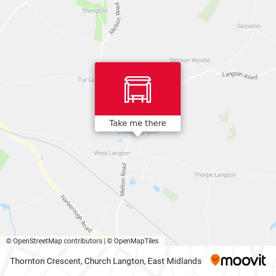Thornton Crescent, Church Langton map