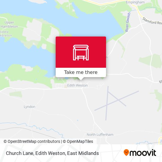 Church Lane, Edith Weston map