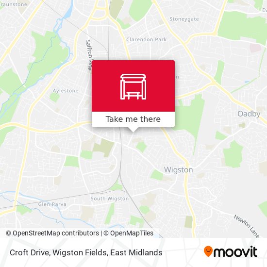 Croft Drive, Wigston Fields map