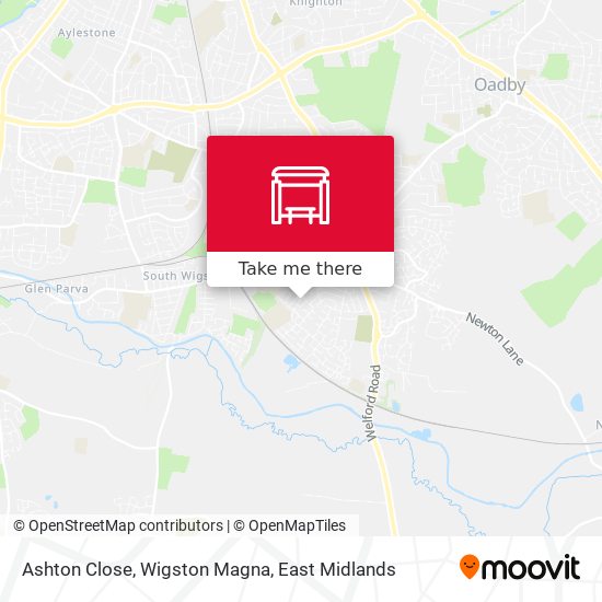 Ashton Close, Wigston Magna map