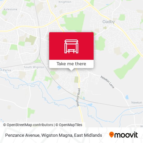 Penzance Avenue, Wigston Magna map