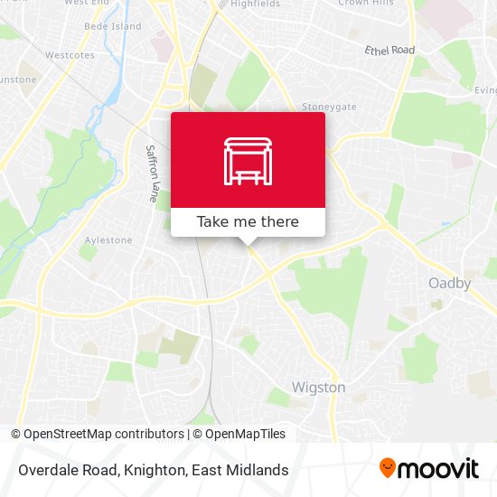 Overdale Road, Knighton map