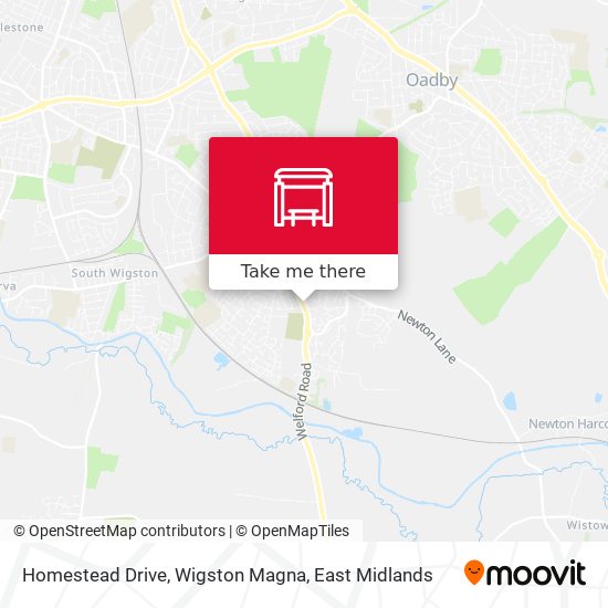 Homestead Drive, Wigston Magna map