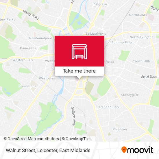 Walnut Street, Leicester map