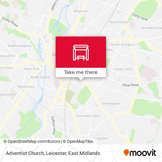 Adventist Church, Leicester map