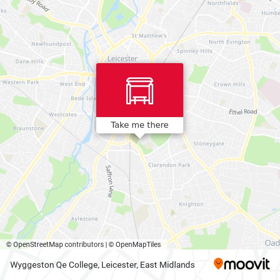 Wyggeston Qe College, Leicester map