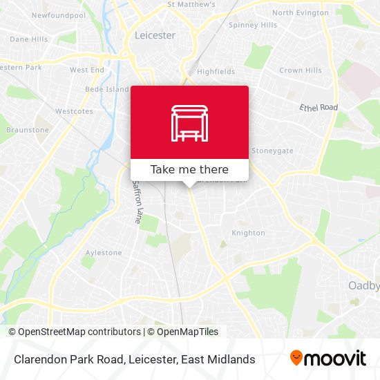 Clarendon Park Road, Leicester map